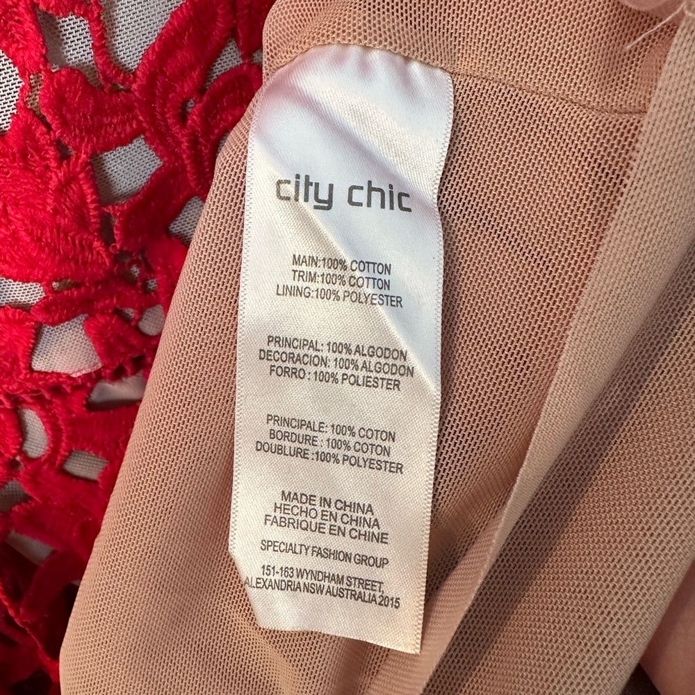 CITY CHIC So Fancy Lace Midi Dress in Scarlet 18 - Picture 9 of 10
